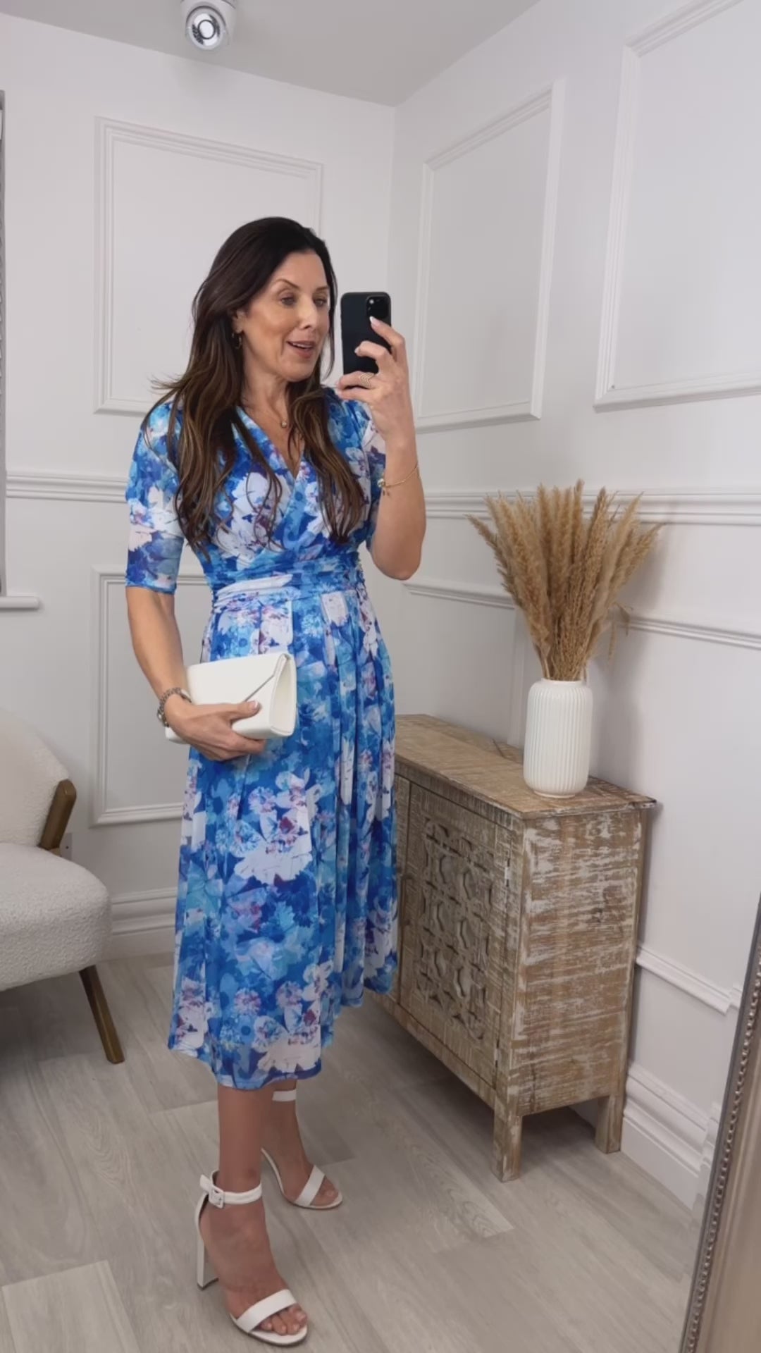 Yvette Blue Wrap Midi Dress