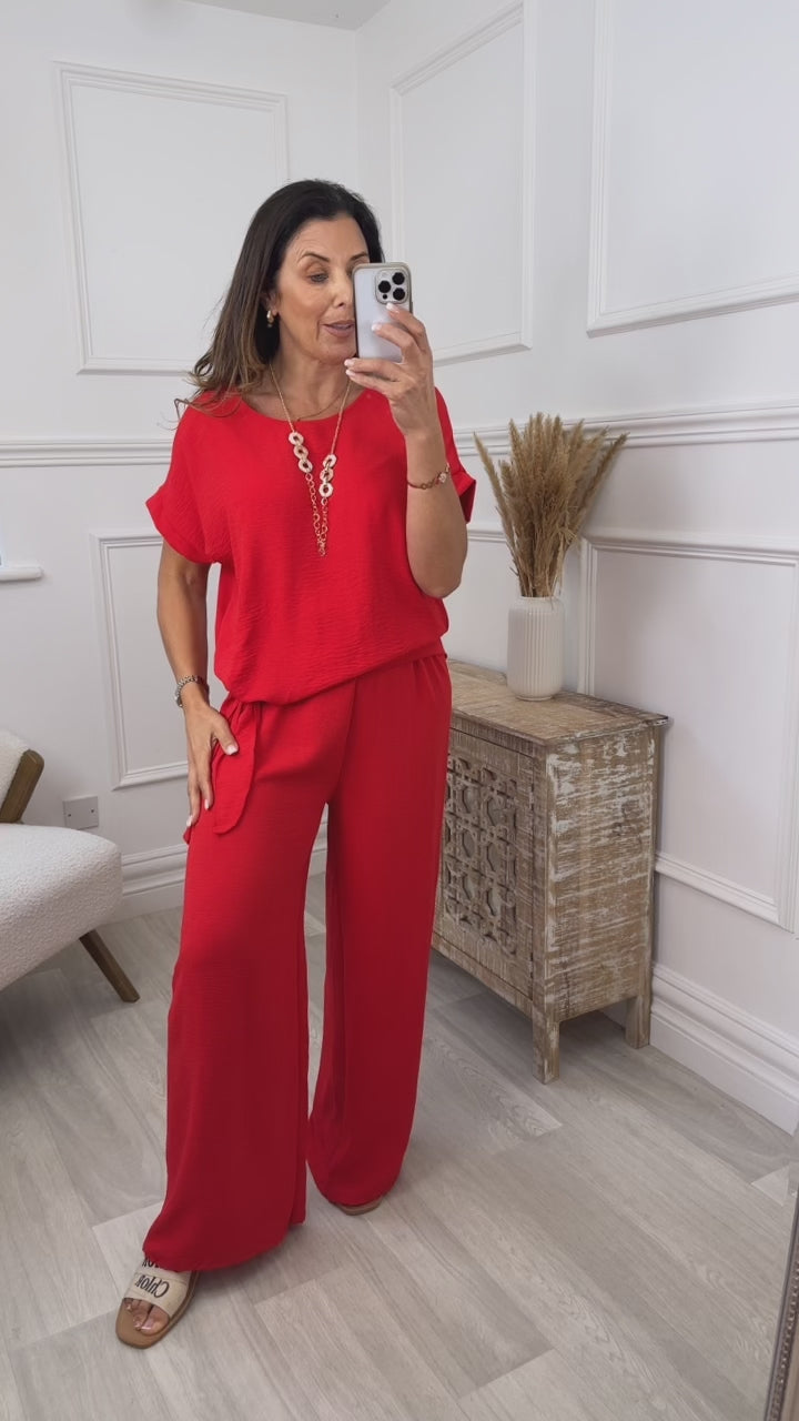 Eleanor Red Side Knot Set