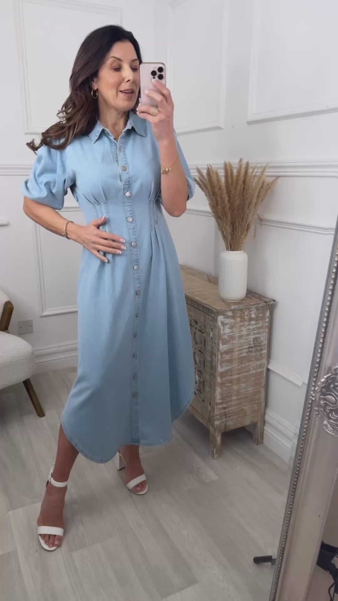 Peggy Blue Denim Shirt Maxi Dress