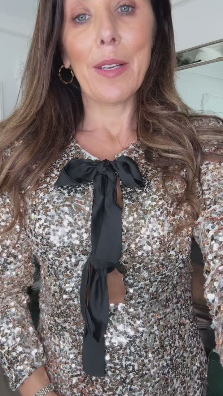 Sandra Gold Sequin Bolero