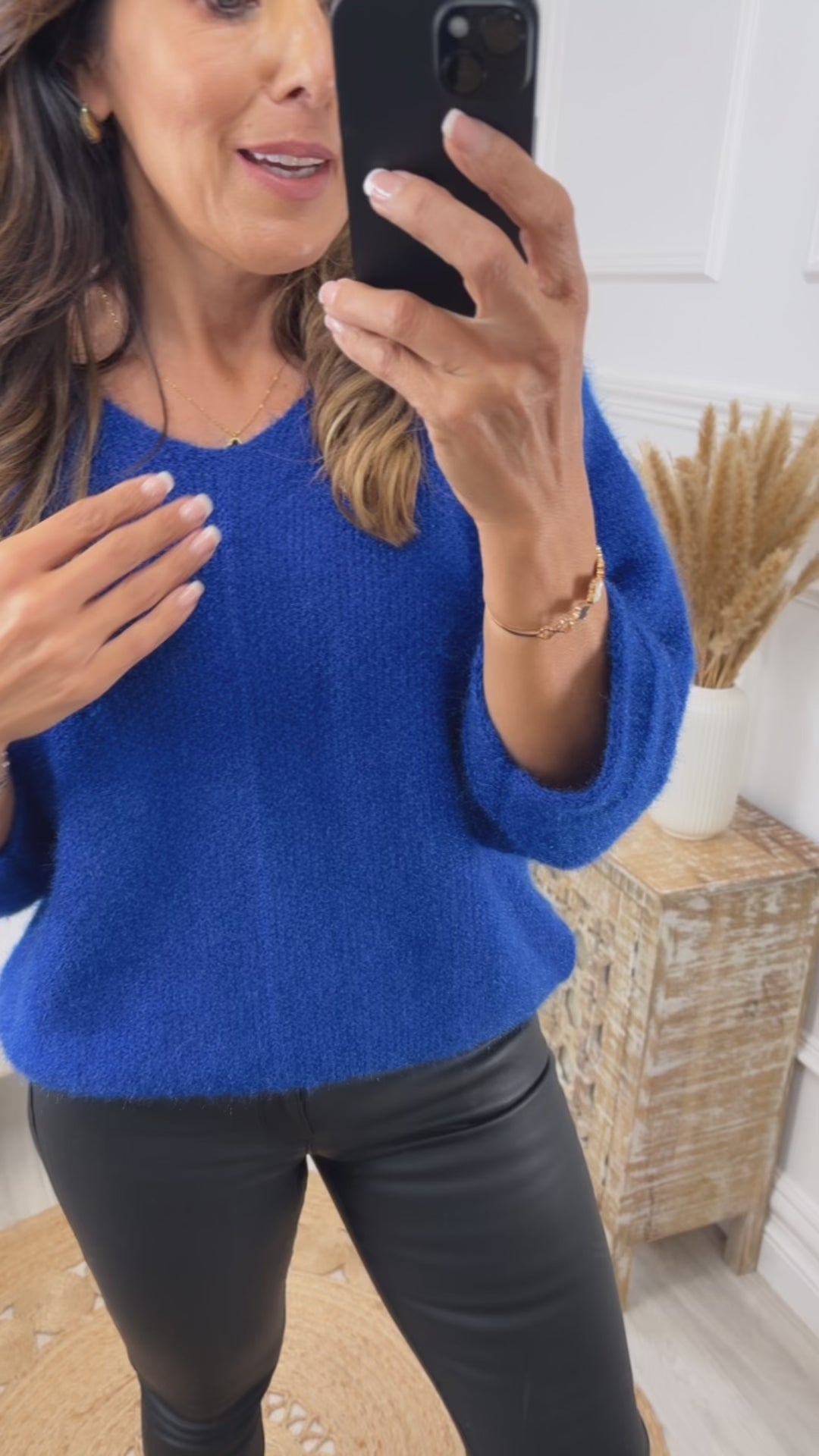 Aurelia Royal Blue Batwing Sleeve Jumper