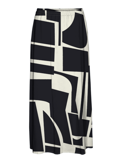 Easy Black Liza Abstract Print Maxi Skirt