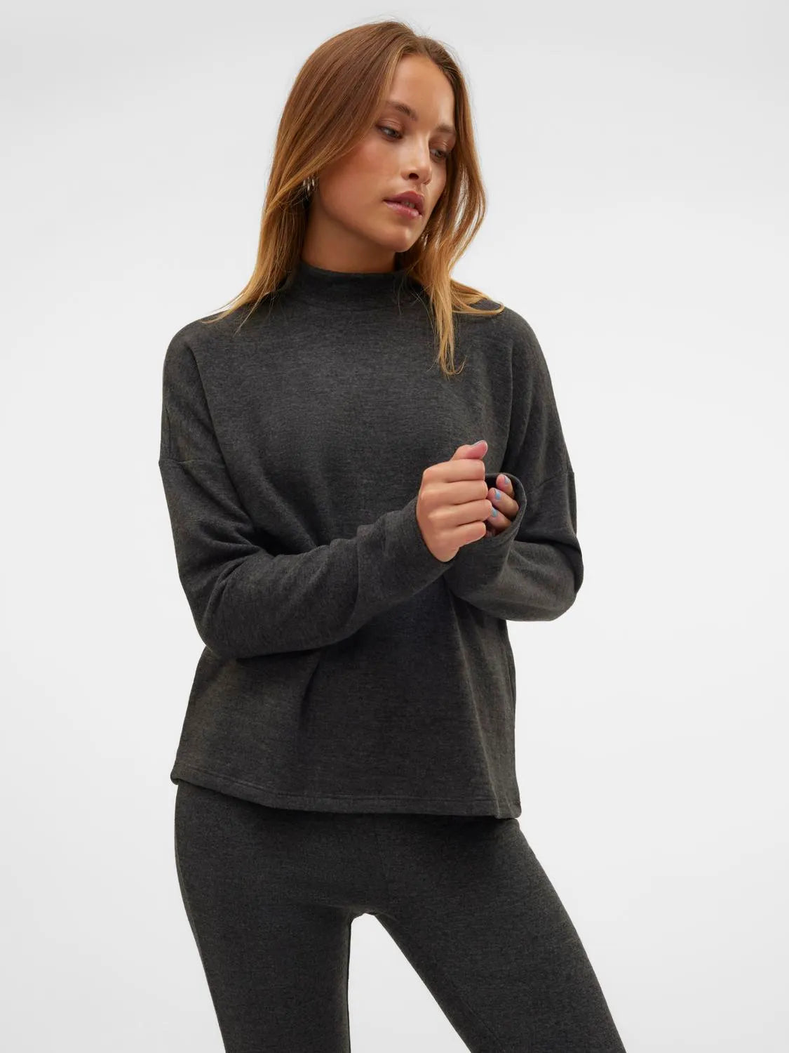 Bella Black High Neck Knit Top