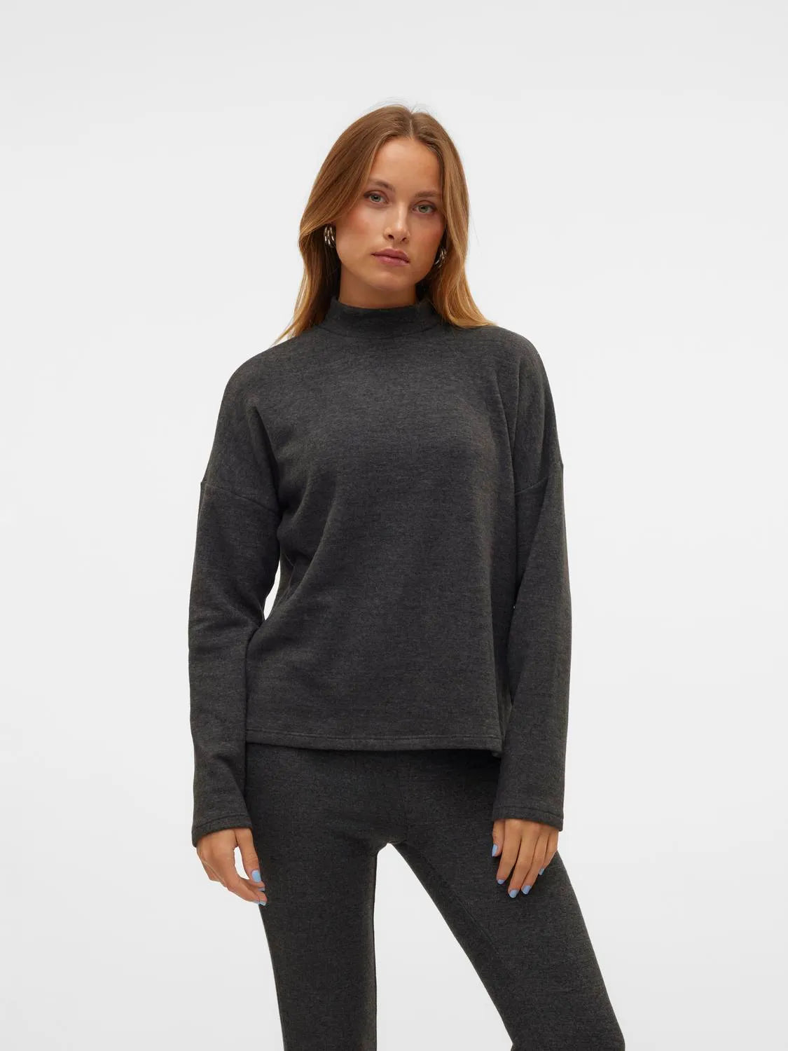 Bella Black High Neck Knit Top