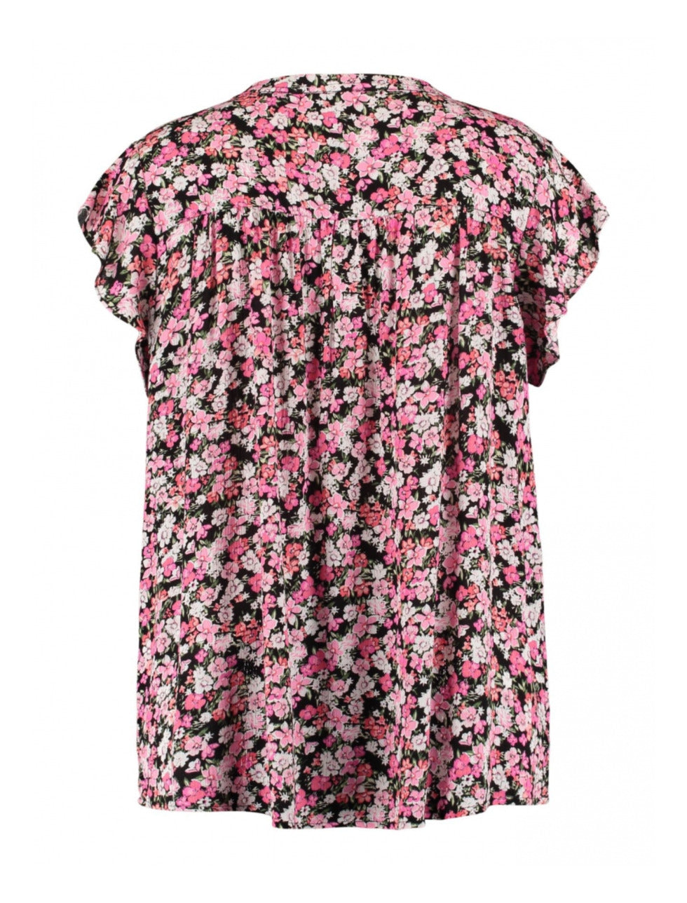 Jamie Black Pink Flower Print Blouse