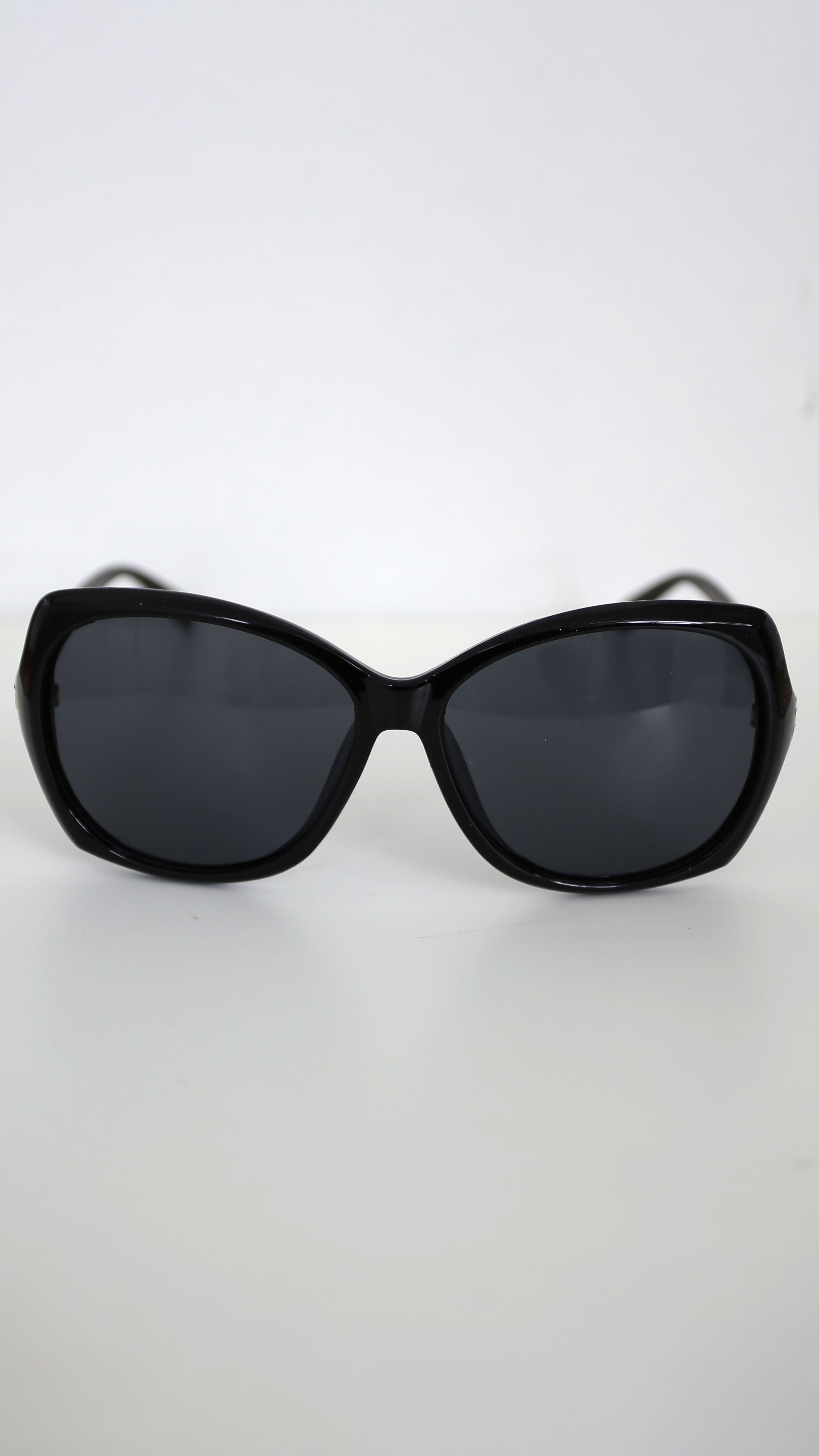 Ninette Black Embellished Temples Sunglasses