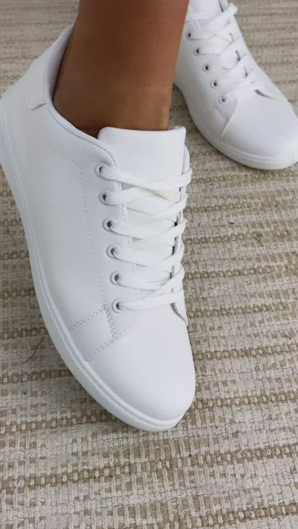 Alicia White Lace Up Trainers